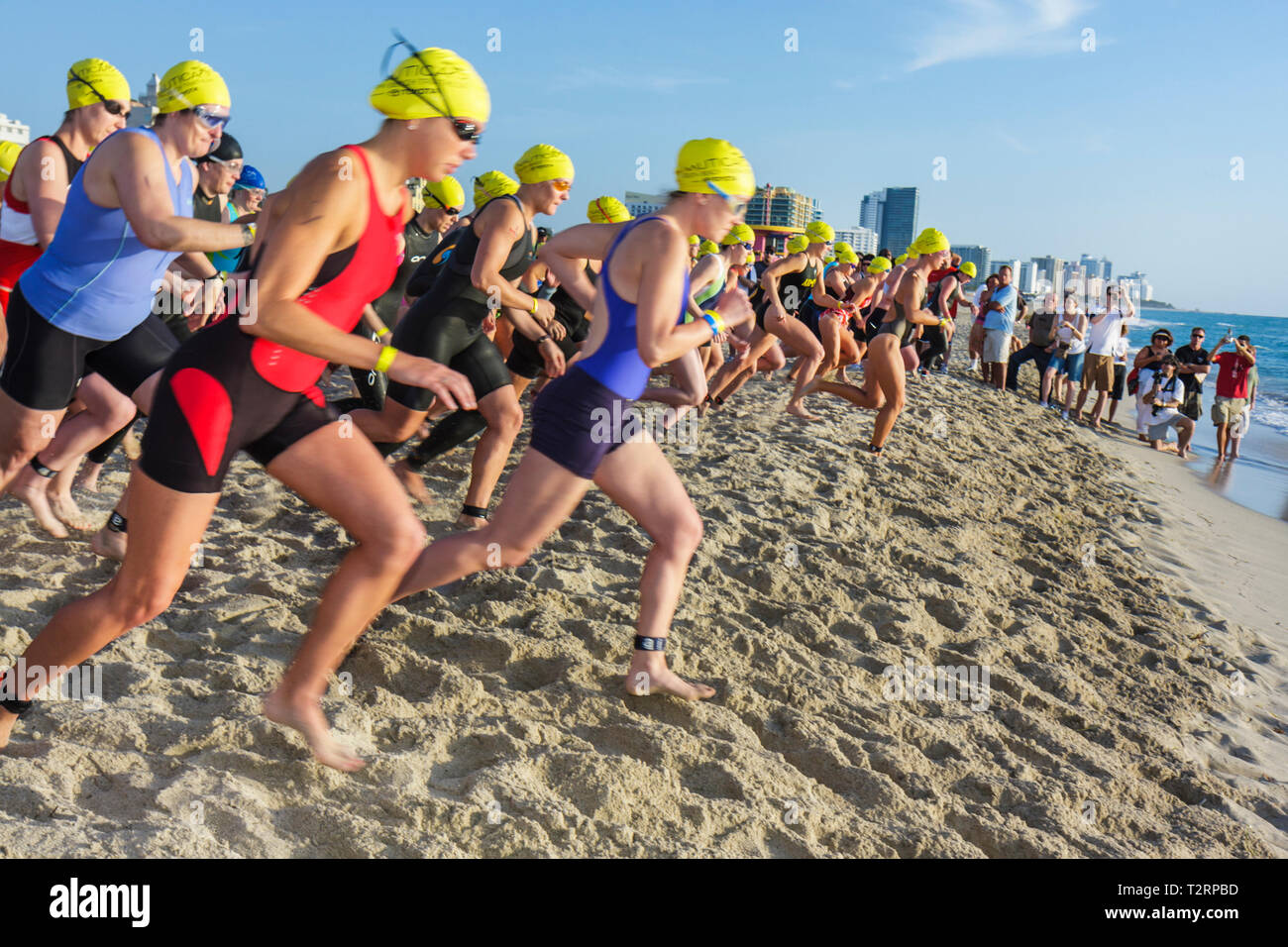 Miami Beach Florida,Nautica South Beach Triathlon,Atlantic Ocean water shore,sport,fitness,swim