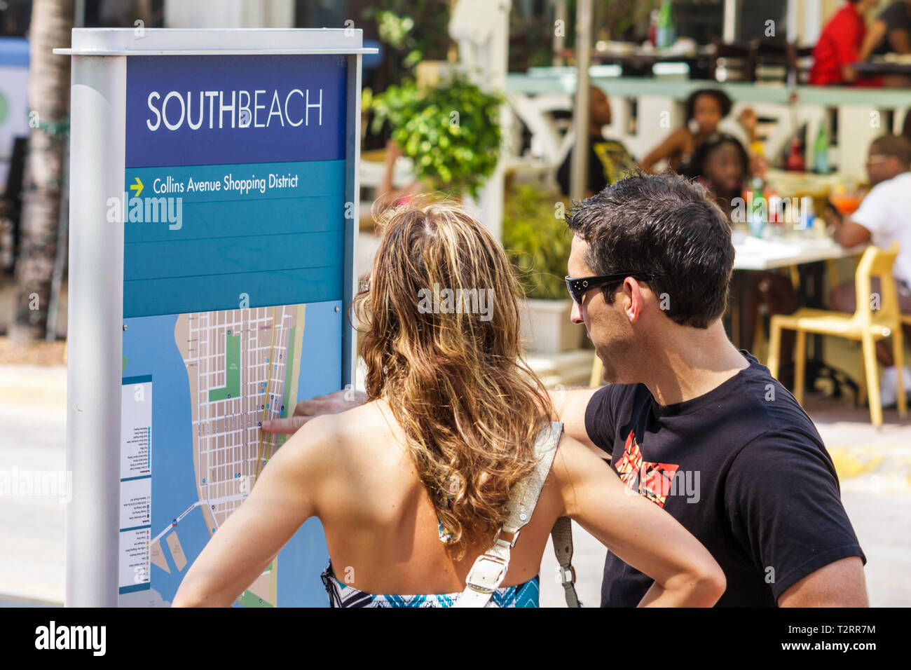 Miami Beach Florida,Ocean Drive,man men male,woman female women,couple