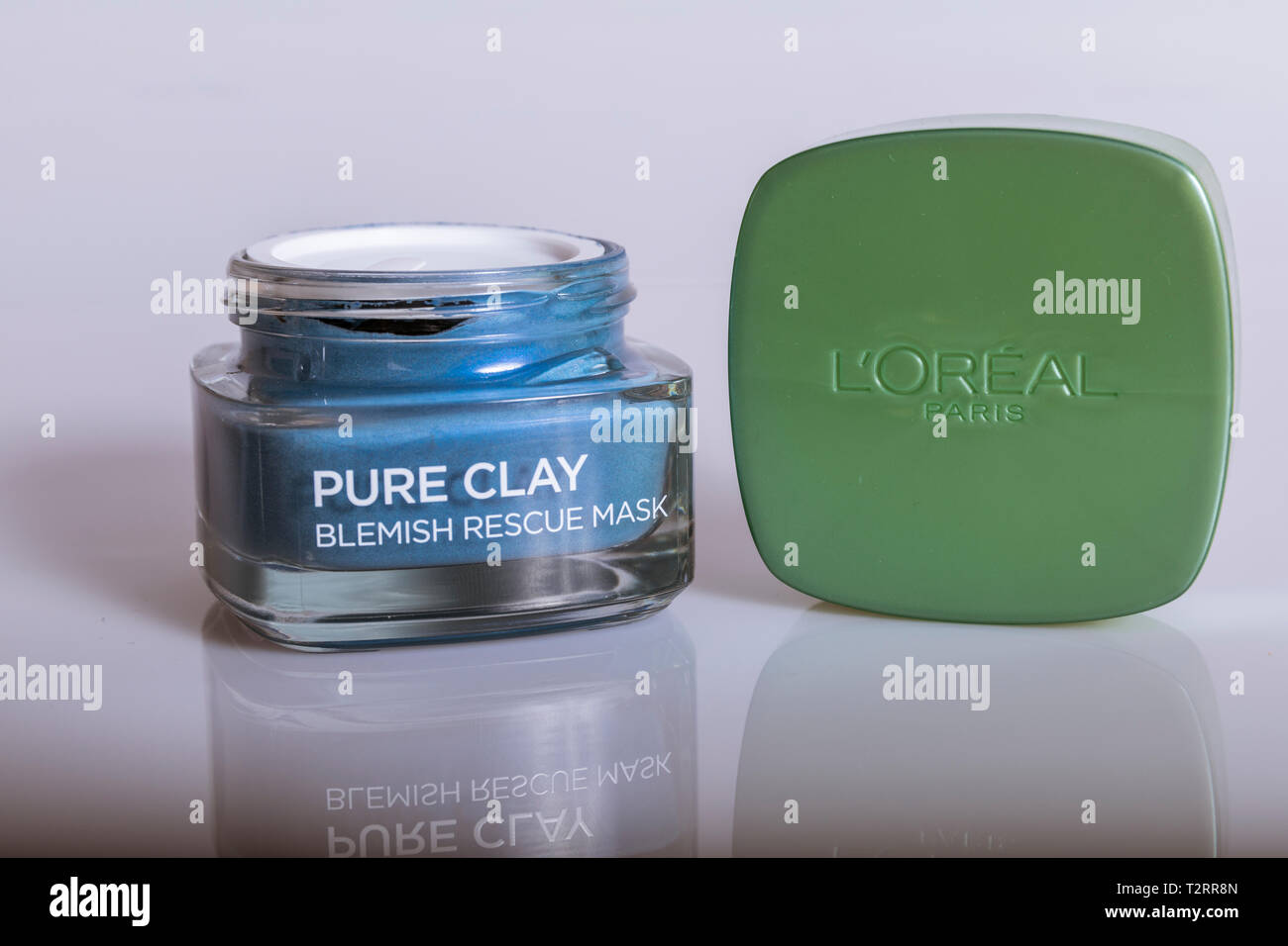 L'Oreal Pure Clay Blemish Rescue Mask Stock Photo