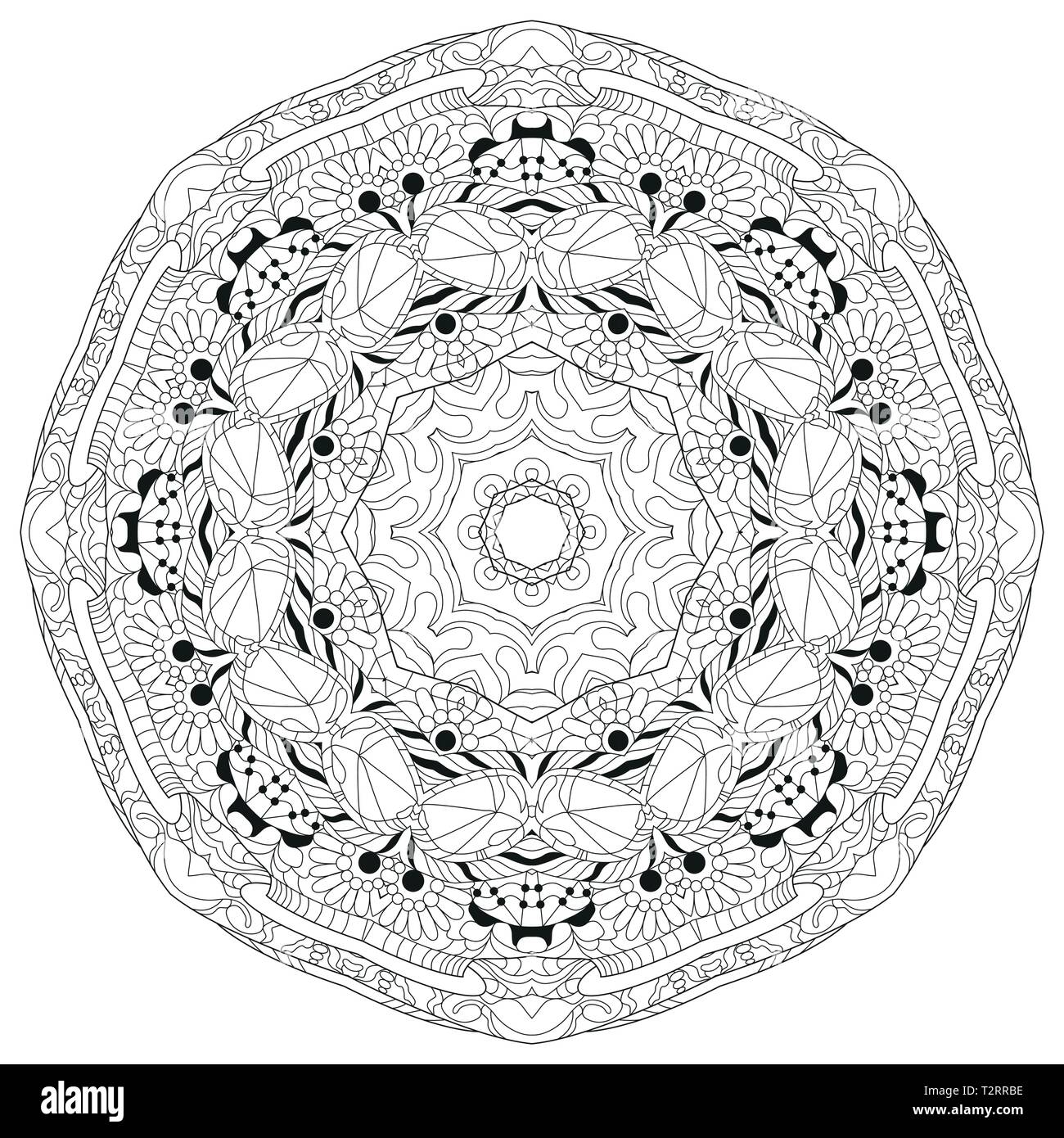 Vector Adult Coloring Book Textures. Hand-painted art design. Adult ...