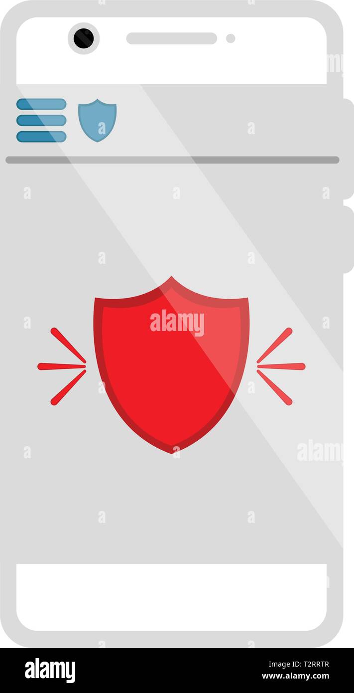 Protection app icon on a smartphone. Vector illustration design Stock ...