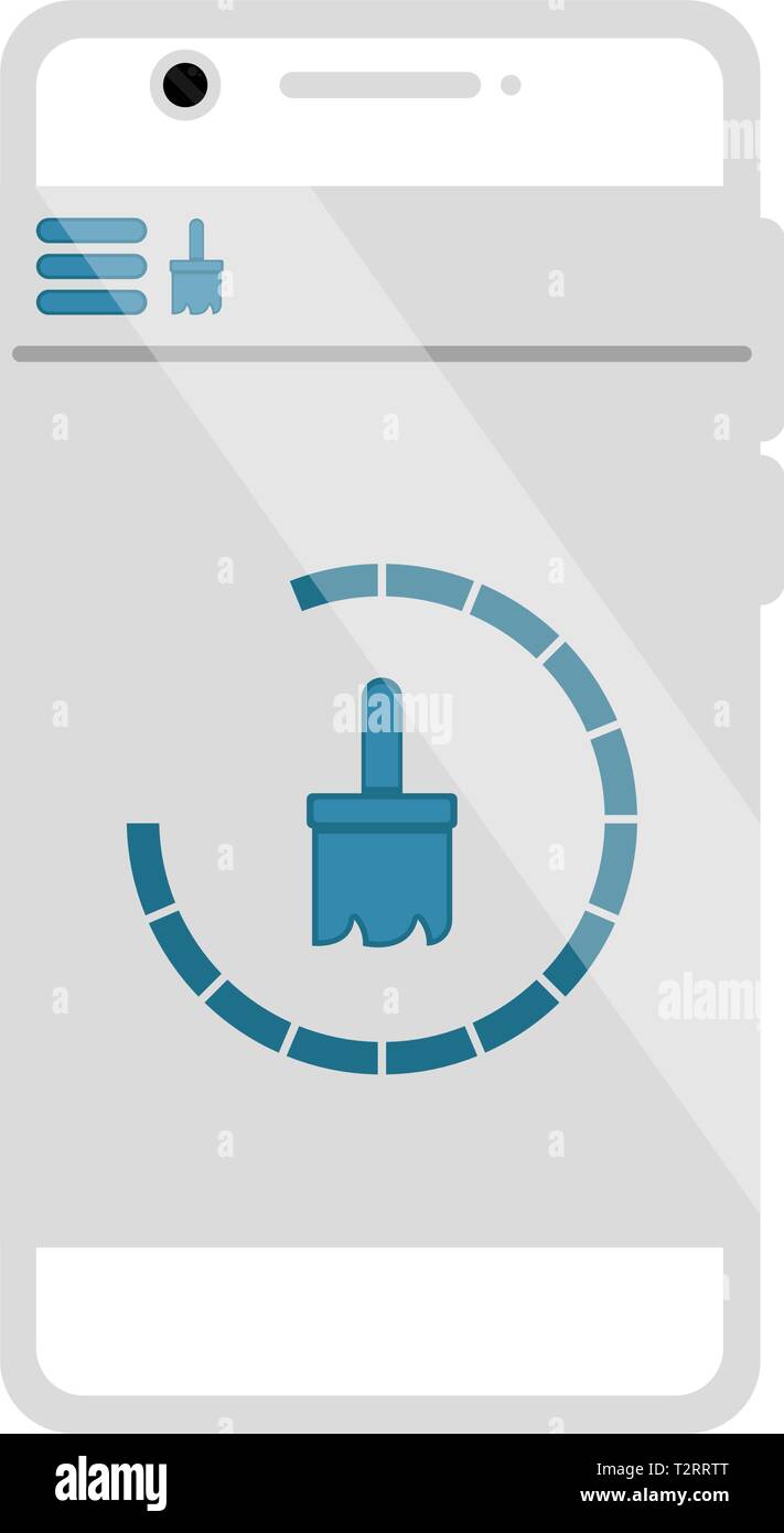 Cleaning brush mobile app. Vector illustration design Stock Vector