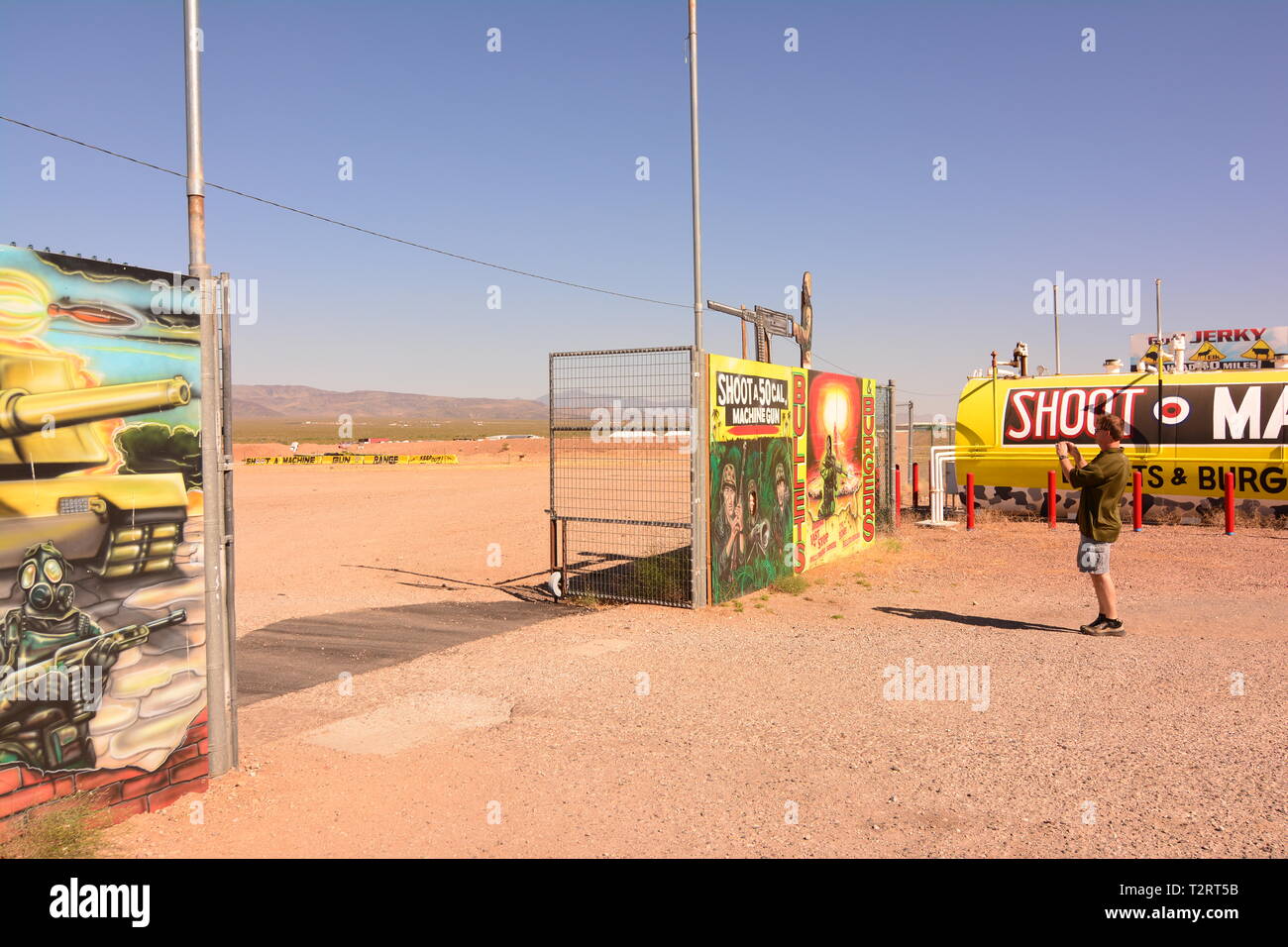 Gas station and road attraction on the road between Kingman, Arizona