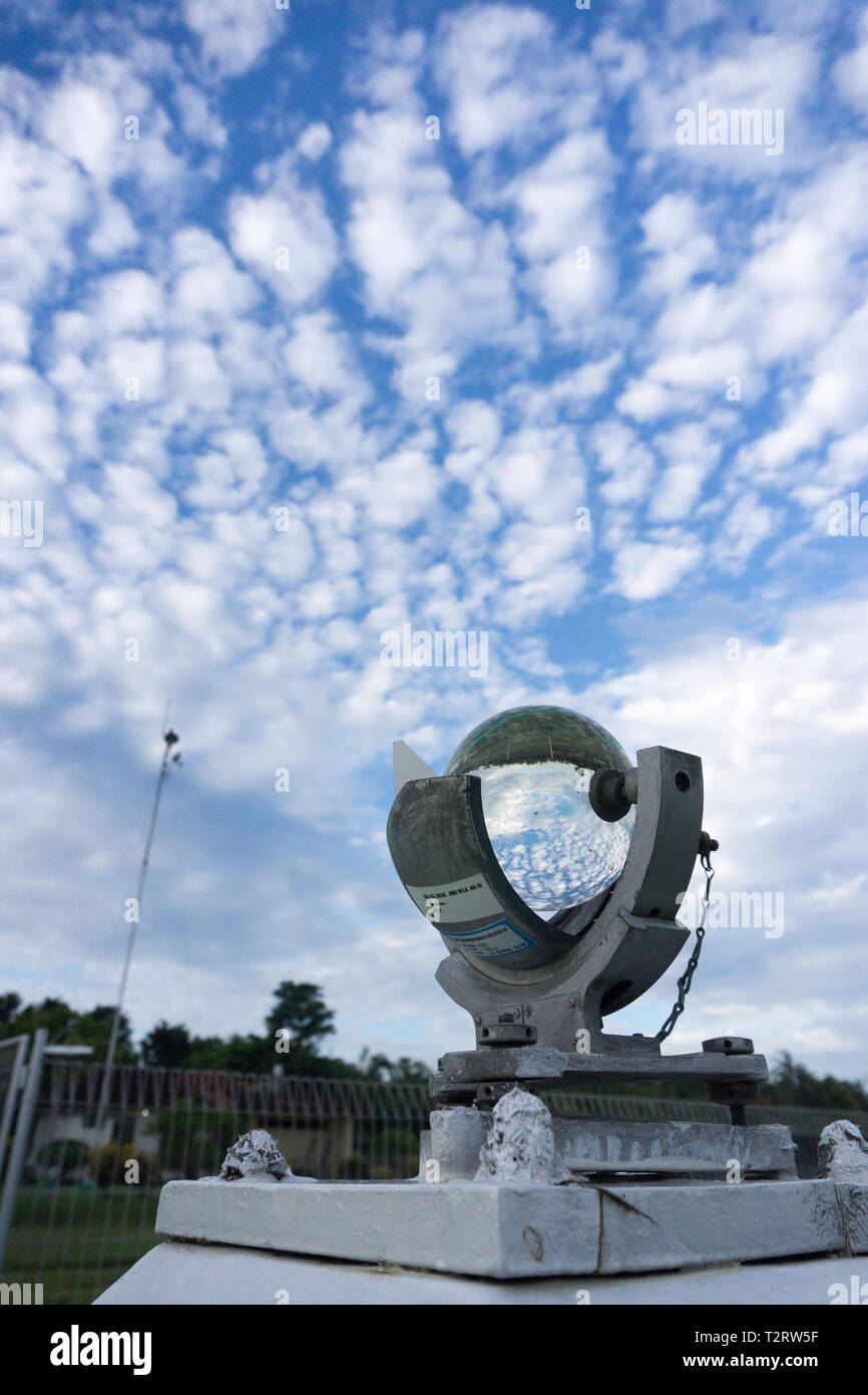 Campbel Stoke Or Sunshine Duration Meter Is A Meteorology Tools Under The Bright Blue Sky With At Ngurah Rai Bali International Airport Stock Photo Alamy