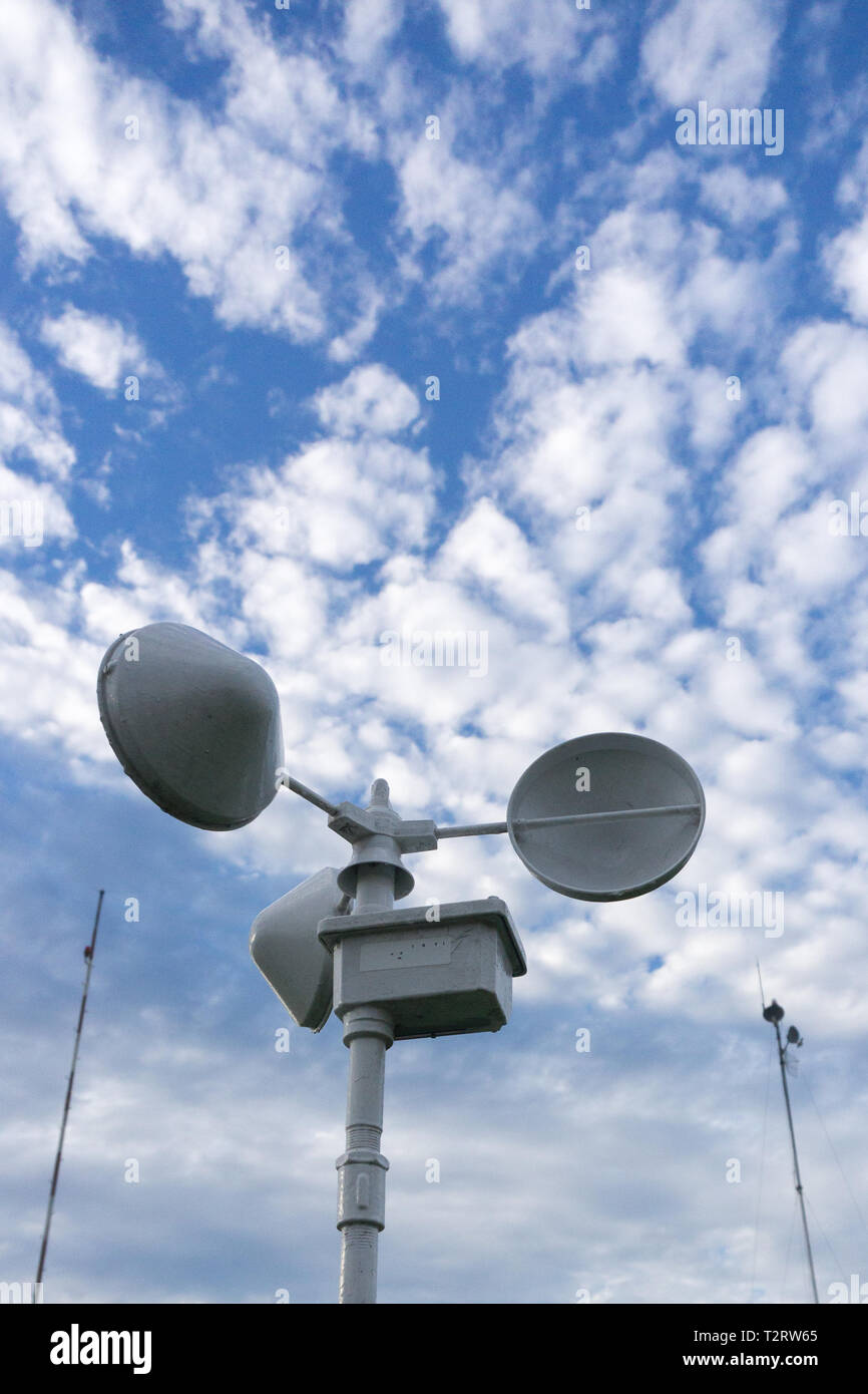 Meteorology tools under the bright blue sky with at Ngurah Rai Bali International Airport Stock Photo