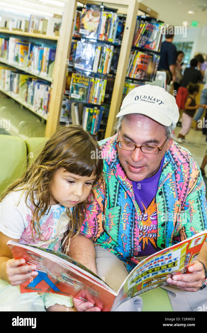 Florida Hollywood,Hollywood Branch Library,Children's BookFest,literature,man men male,girl girls,youngster,female kids children father,parent,parents Stock Photo