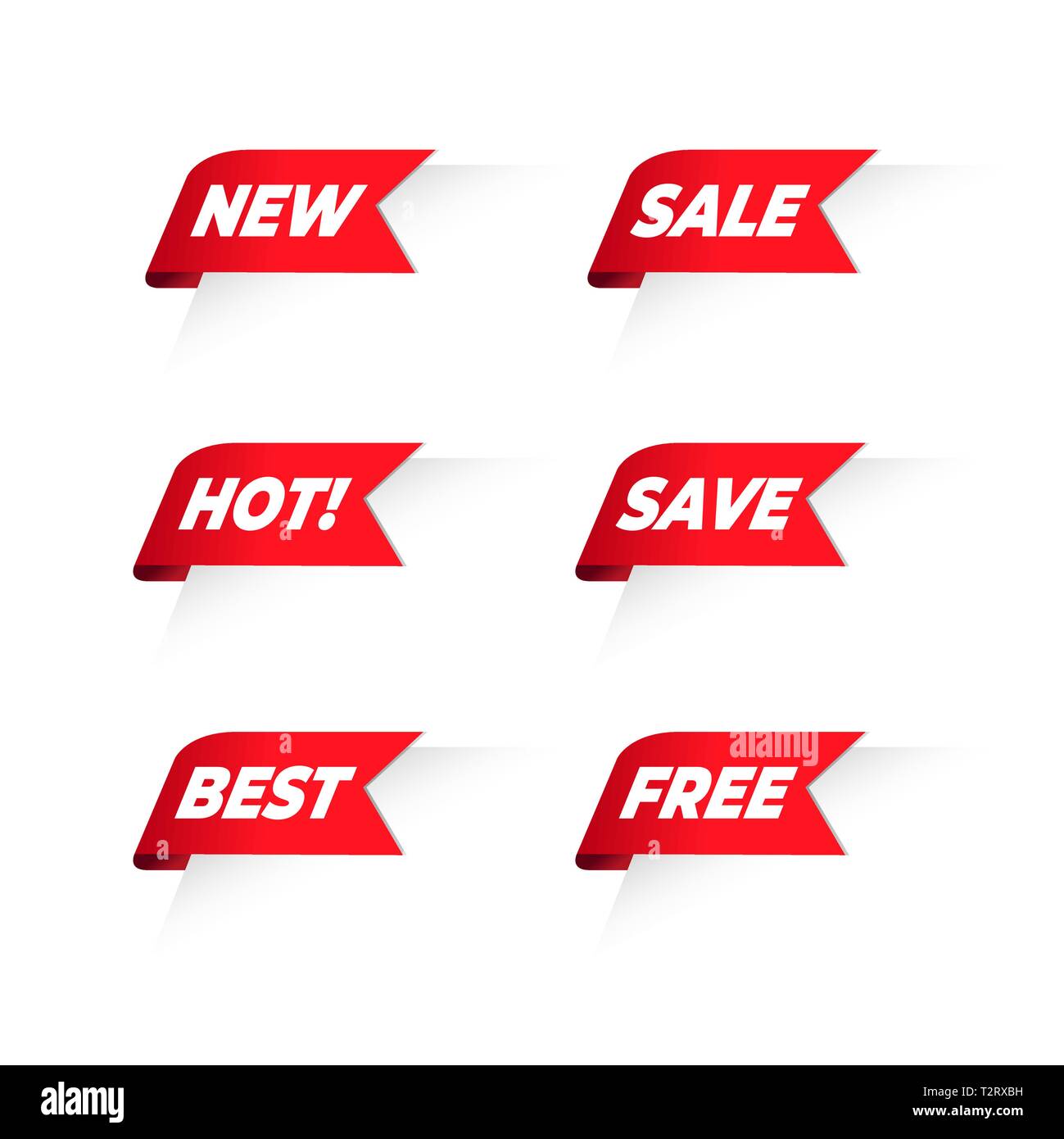 Red Corner Ribbon Set Vector Design Element Stock Vector Image & Art