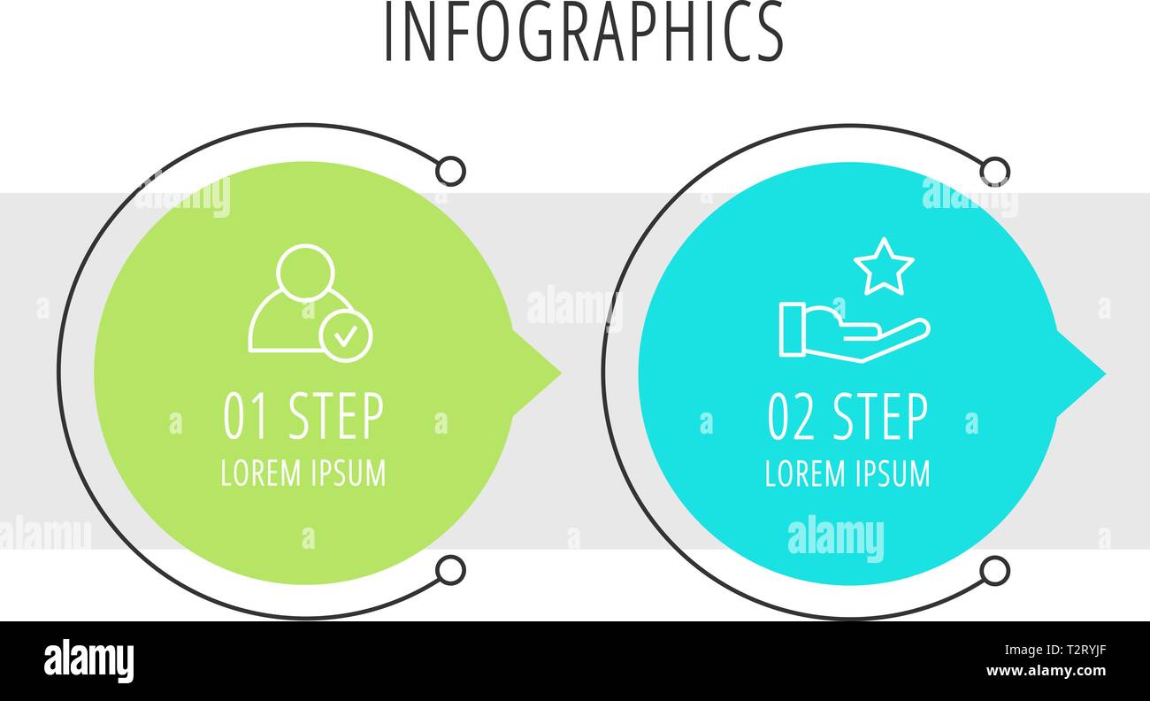 Modern vector flat illustration. Infographic circles template with two ...