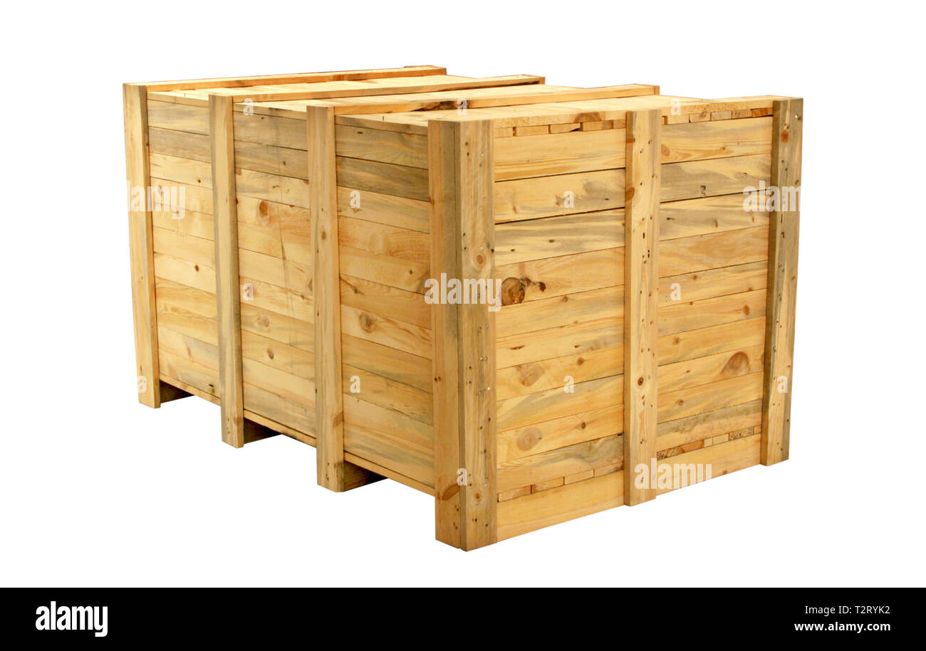large wooden shipping box Stock Photo - Alamy