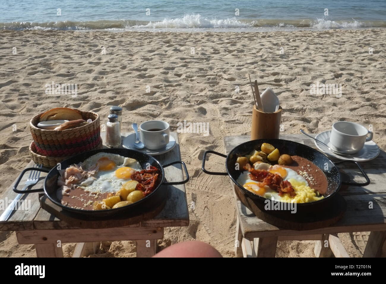 Breakfast on the beach, Playa del Carmen, Mexico Stock Photo Alamy