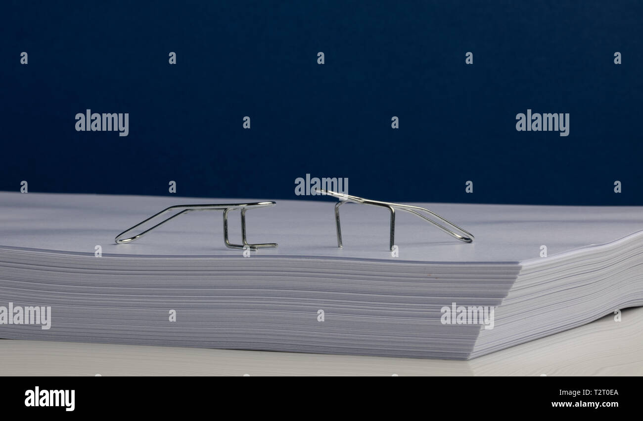 Two paper Clip Characters Doing Exercises Stock Photo Alamy