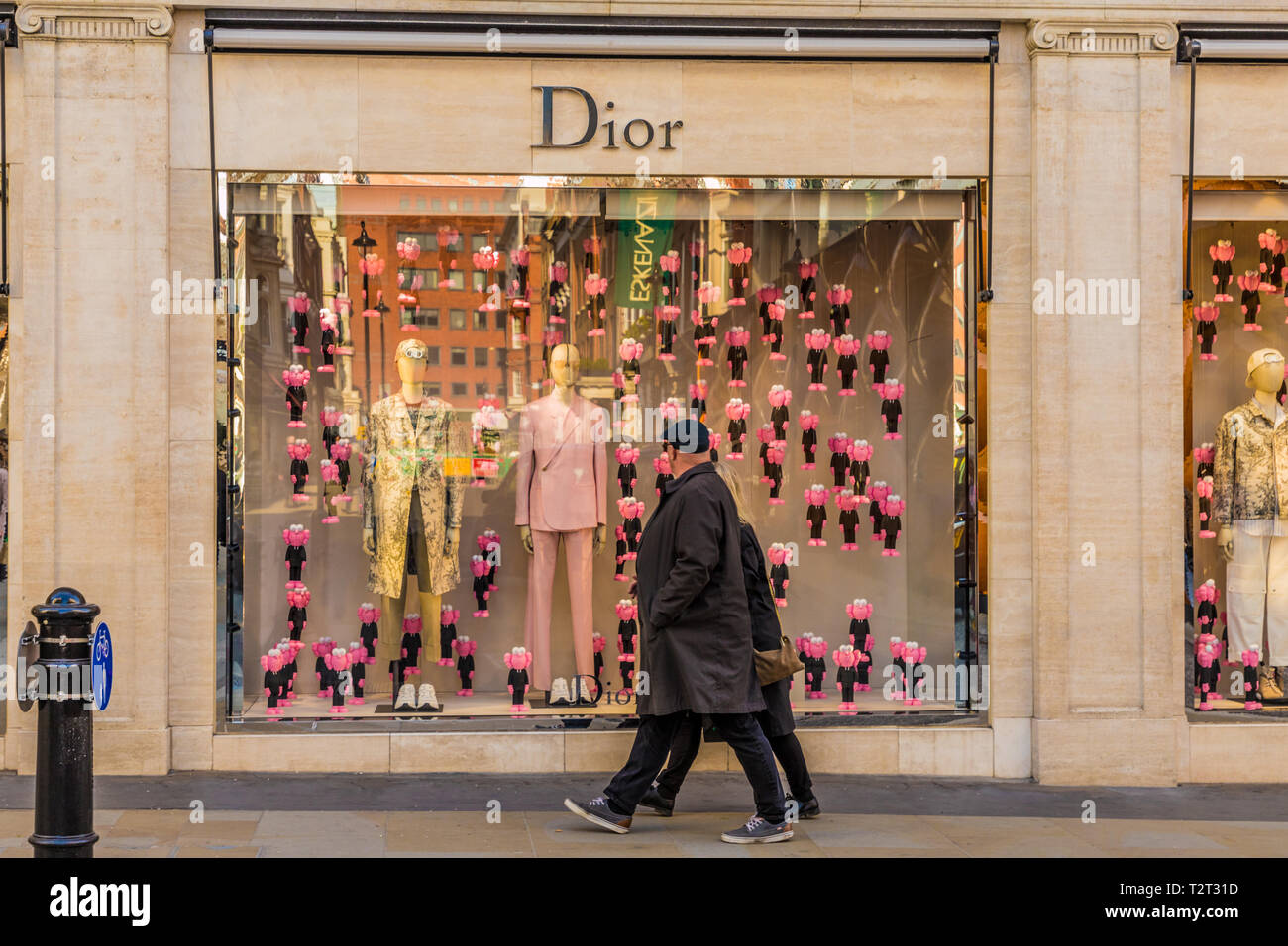 April 2019. London. A view of the Dior store on Bond street in london ...