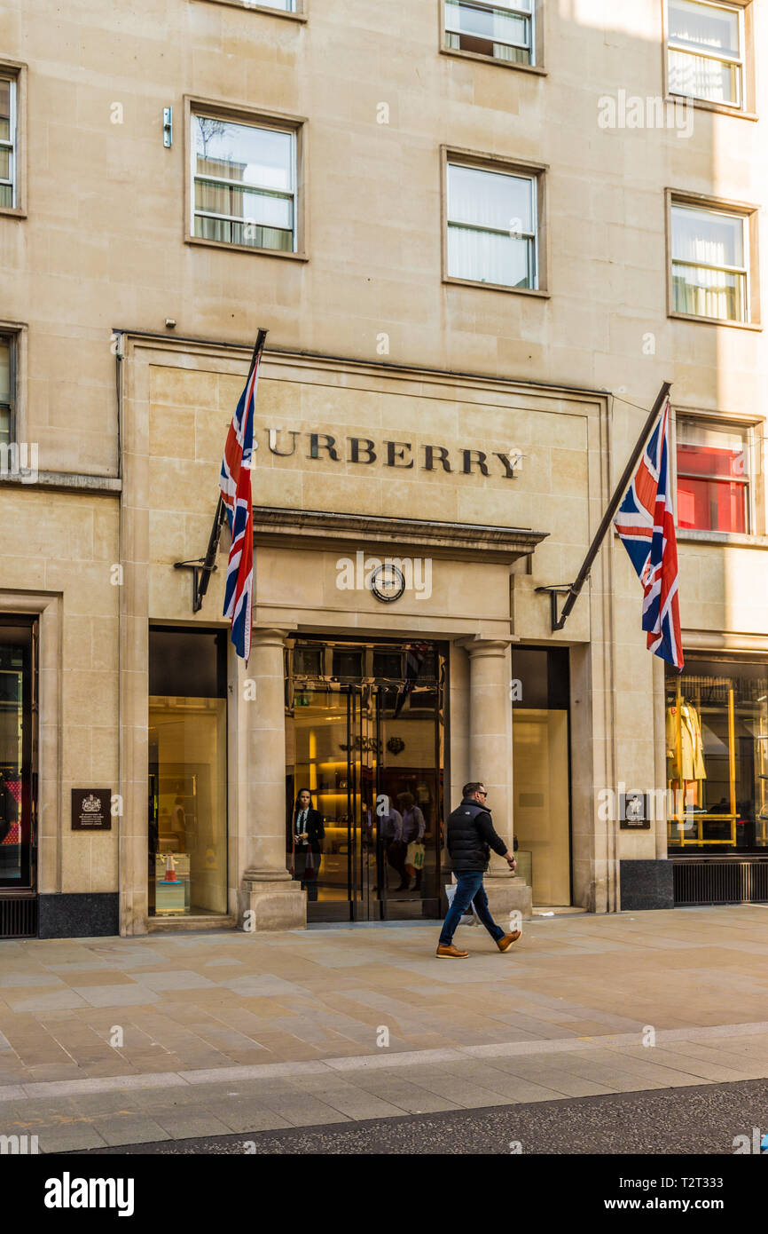 April 2019. London. A view of the Burberry store on Bond street in london  Stock Photo - Alamy