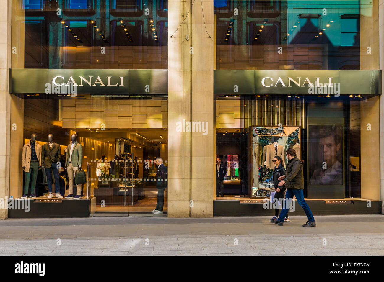 April 2019. London. A view of the Canali store on Bond street in london  Stock Photo - Alamy