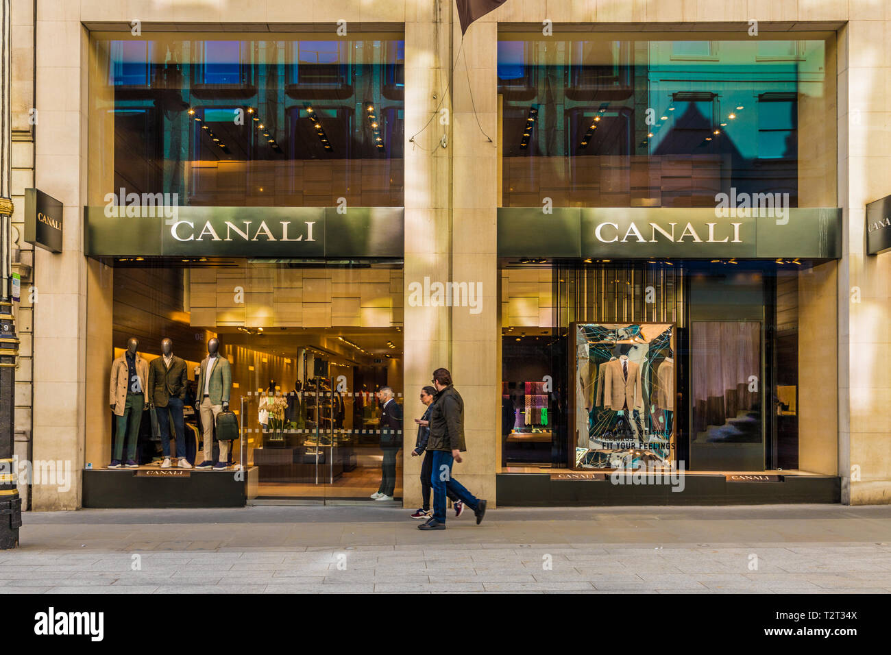 April 2019. London. A view of the Canali store on Bond street in london  Stock Photo - Alamy