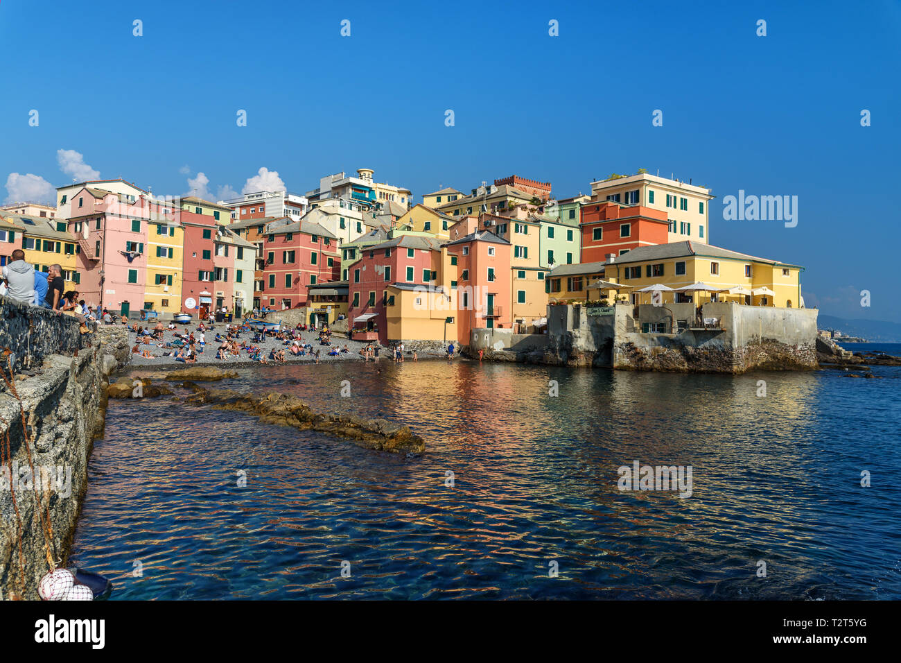 Genoa, Italy October 14, 2018 Boccadasse is small fishing village in
