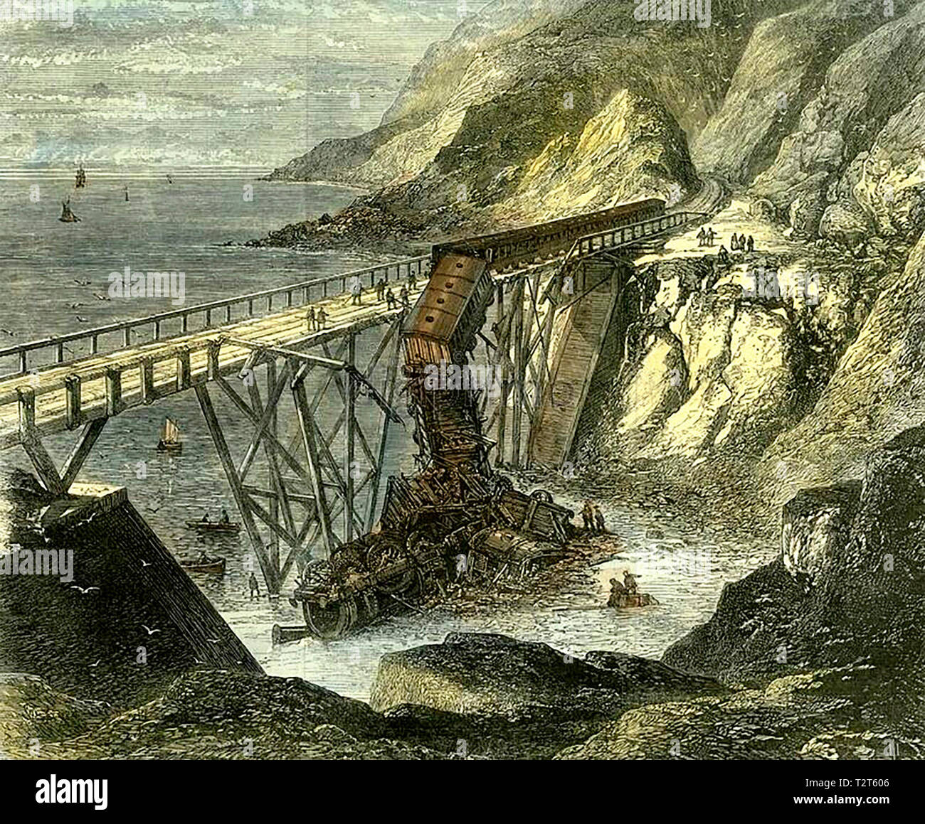 Bray Head railway accident, 1867 Stock Photo