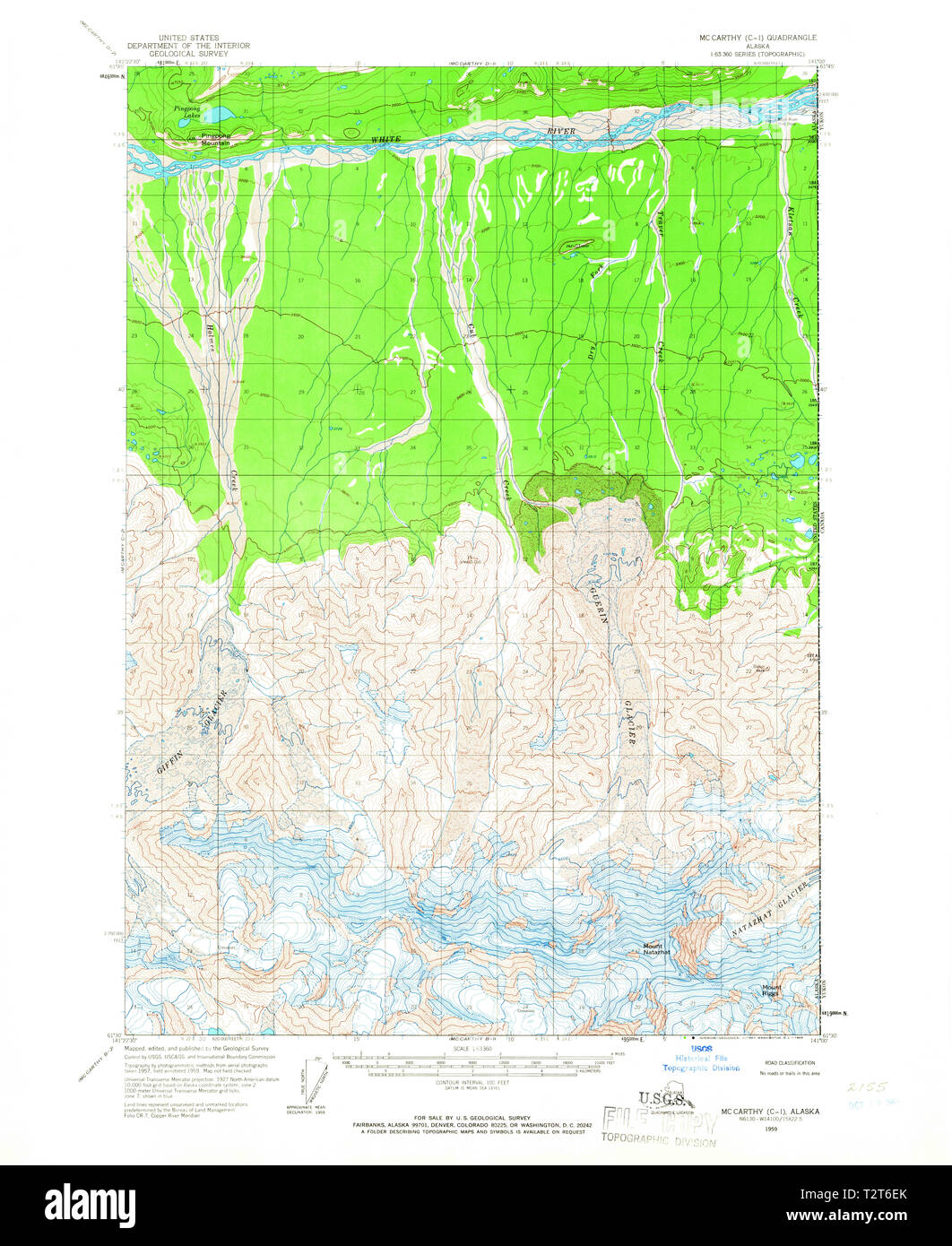 USGS TOPO Map Alaska AK McCarthy - Usgs Topo Map Alaska Ak Mccarthy C 1 357311 1959 63360 Restoration T2T6EK 