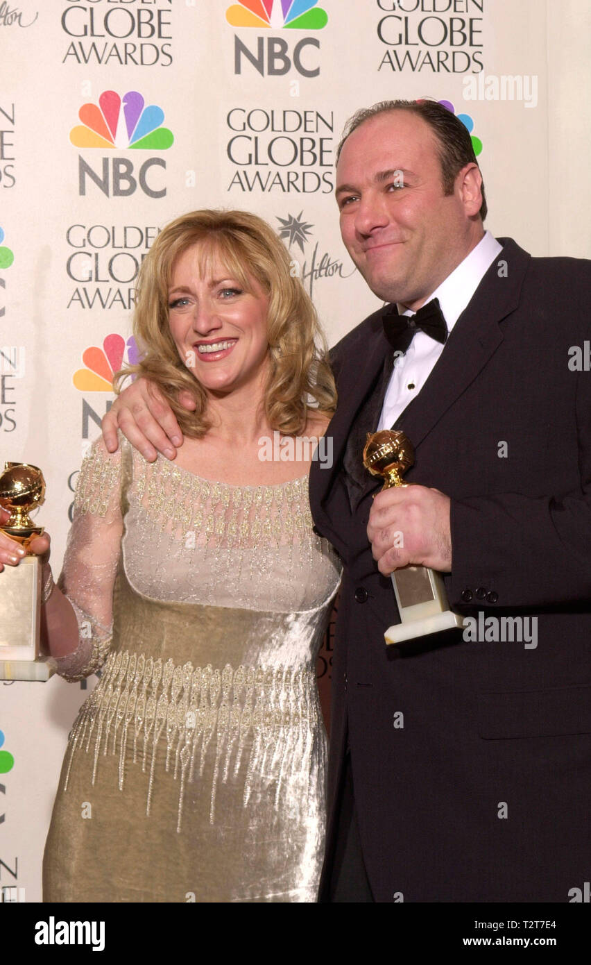 LOS ANGELES, CA. January 23, 2000: Actress EDIE FALCO & actor JAMES