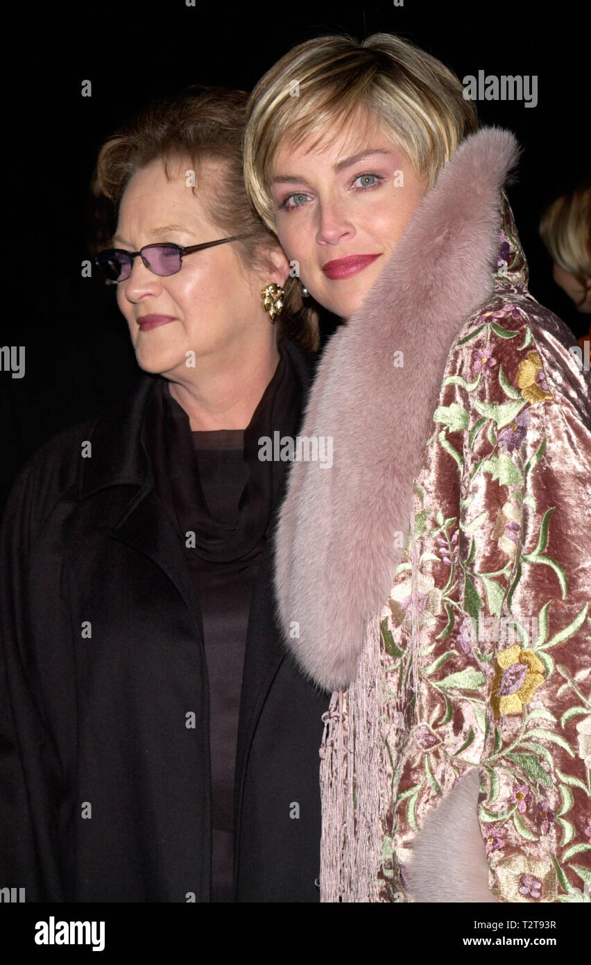 LOS ANGELES, CA. February 20, 2000 Actress SHARON STONE & mother at