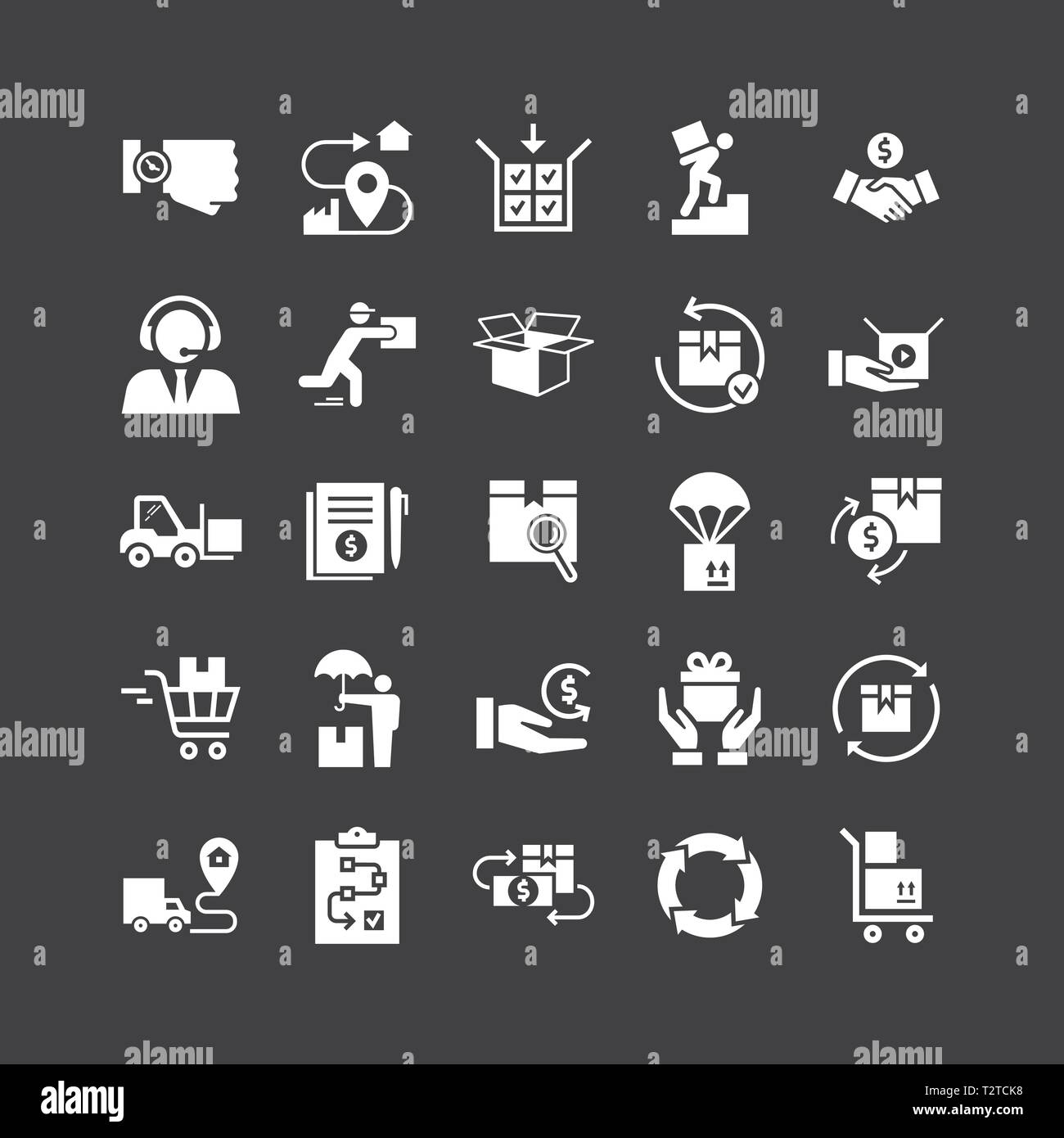 Fast delivery logistic icons big set in flat style. Vector icons for ...