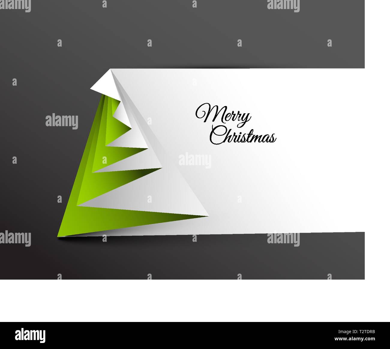 Simple vector christmas tree made from paper - original new year card ...