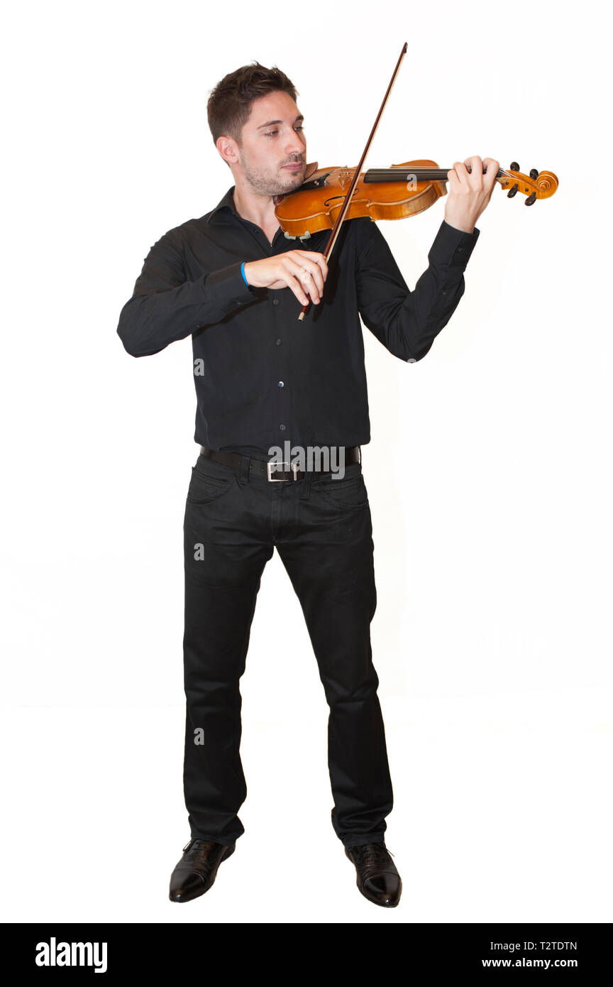 plays the Violin Stock Photo