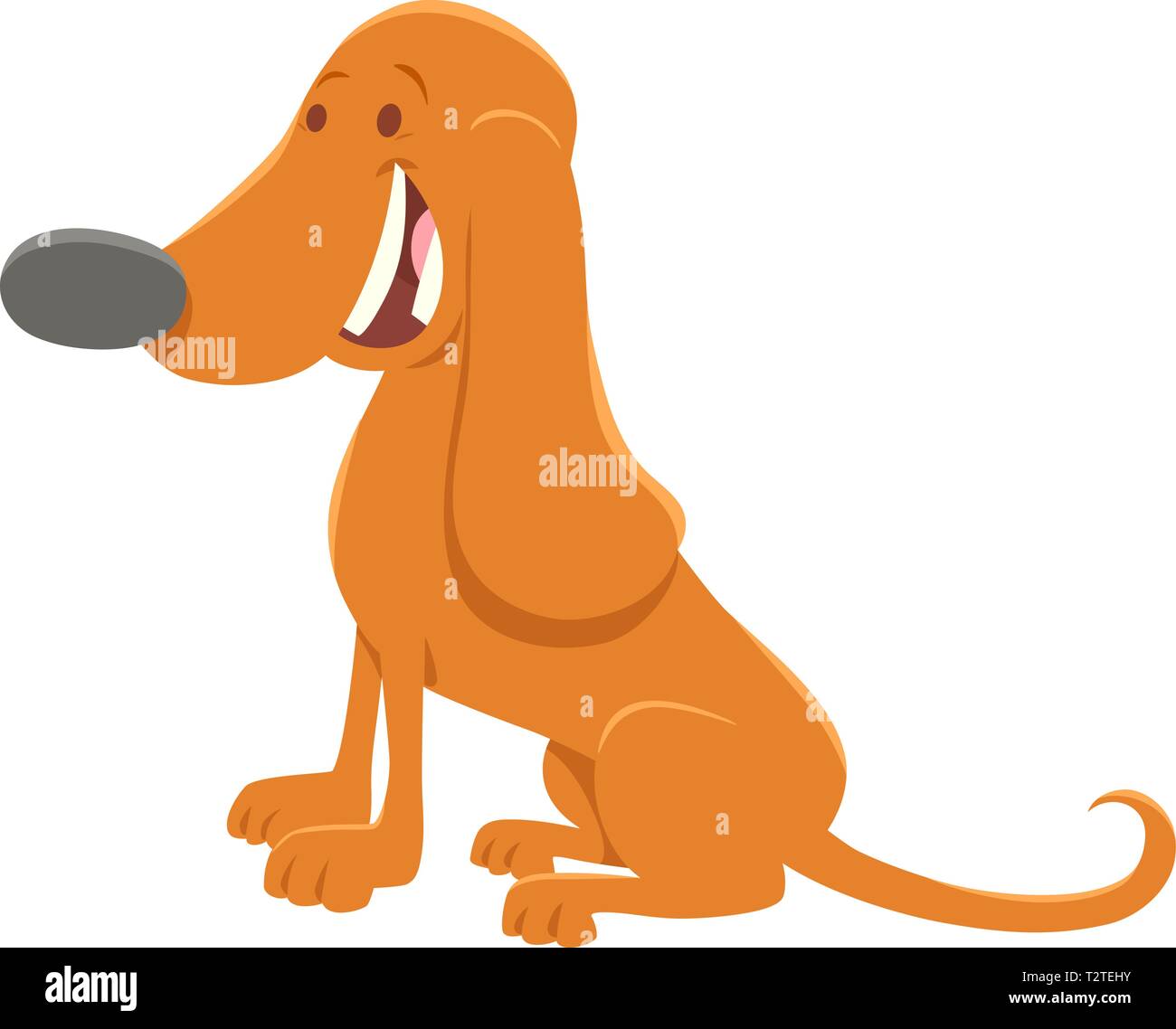Cartoon Illustration of Happy Brown Dog or Puppy Animal Character Stock ...