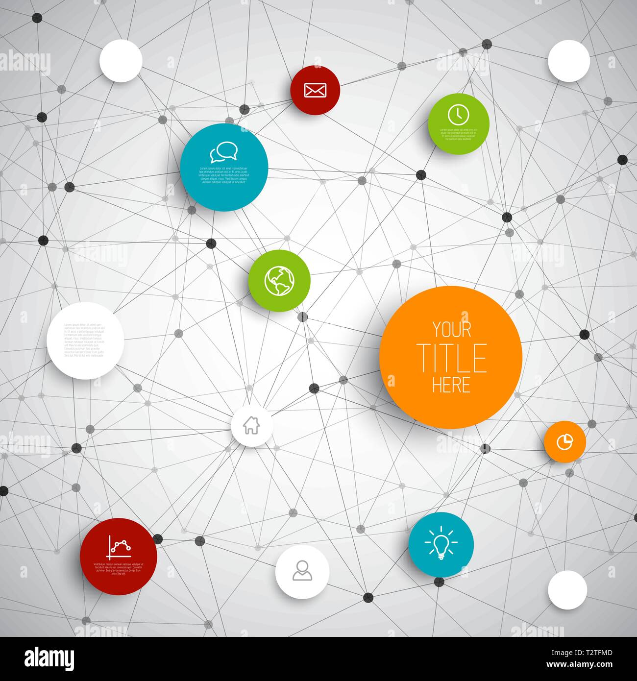 Vector abstract circles illustration / infographic network template ...
