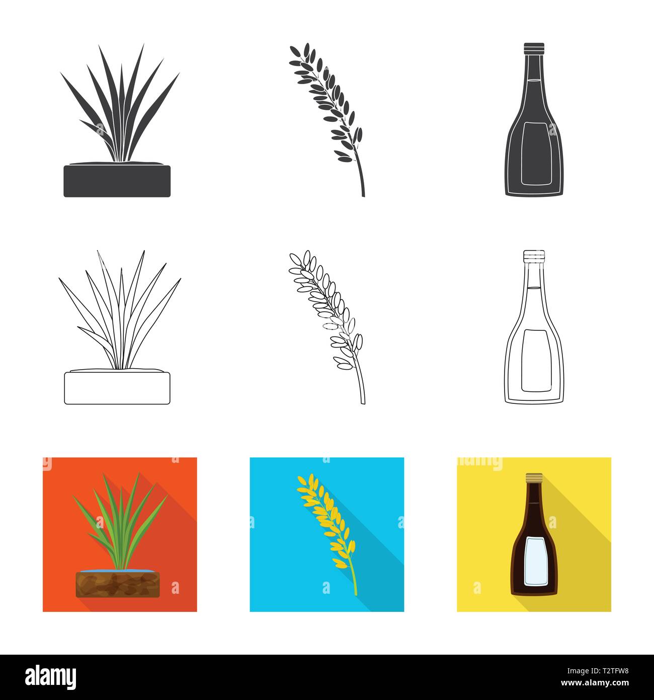 Vector design of crop and ecological sign. Collection of crop and ...