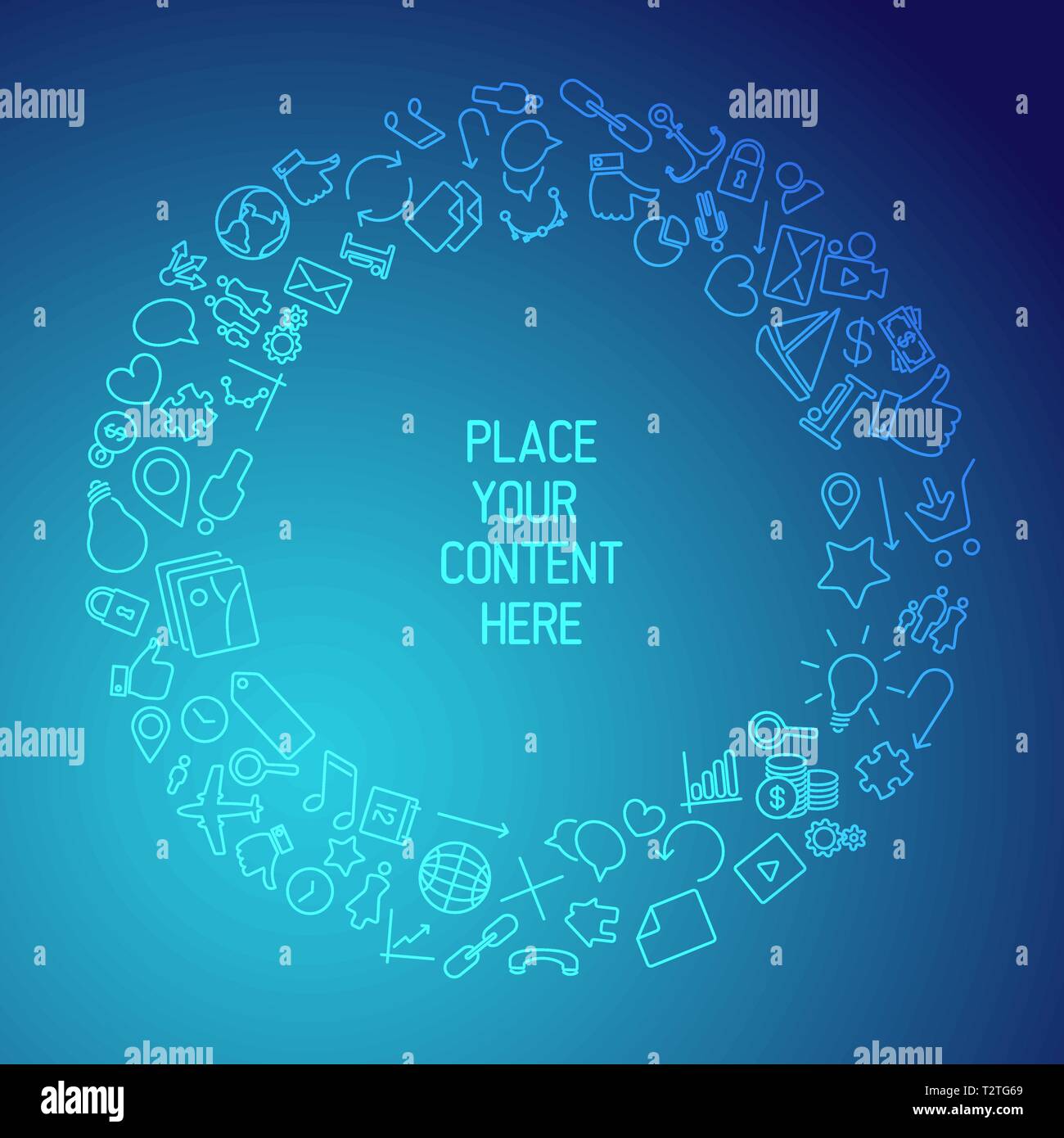Modern technology background made from icons and pictograms Stock Vector