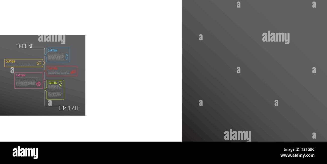 Vector Infographic timeline report template with icons made from thin ...