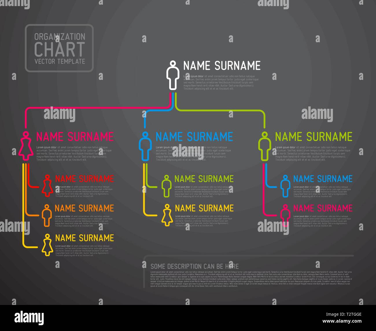 Organization Chart Template Vector