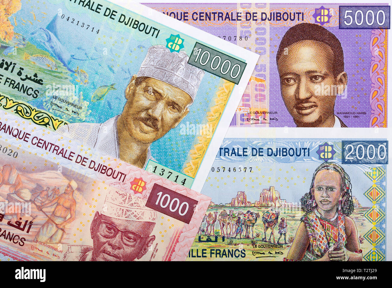 Djiboutian franc, a business background Stock Photo
