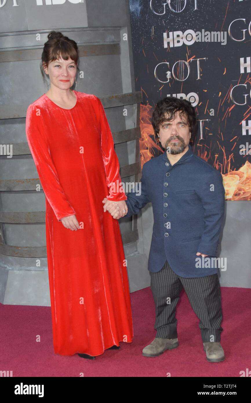 New York Usa 03rd Apr 19 New York Ny April 3 Erica Schmidt And Peter Dinklage Attend The Premire For The Final Season Of Game Of Thrones On April 3 19