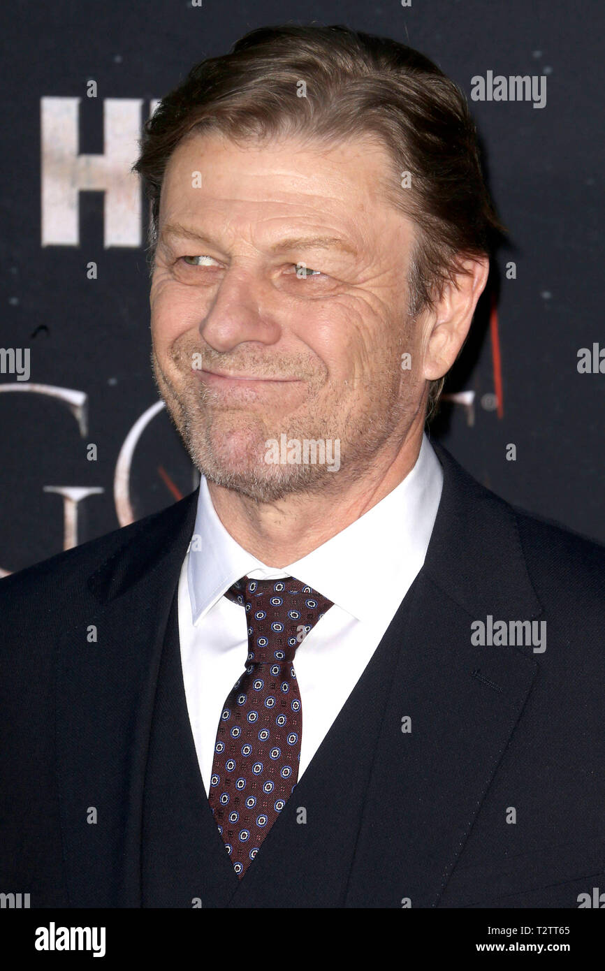 Sean Bean attending the world premiere of the Final Season from HBO's TV-Series 'Game of Thrones' at the Radio City Music Hall on April 3, 2019 in New York City. Stock Photo
