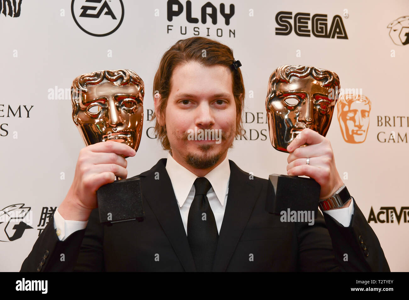 London, UK. 4th Apr 2019. Winner: Return of the Obra Dinn by Lucus Pope at the British Academy (BAFTA) Games Awards at Queen Elizabeth Hall, Southbank Centre  on 4 March 2019, London, UK. Credit: Picture Capital/Alamy Live News Stock Photo