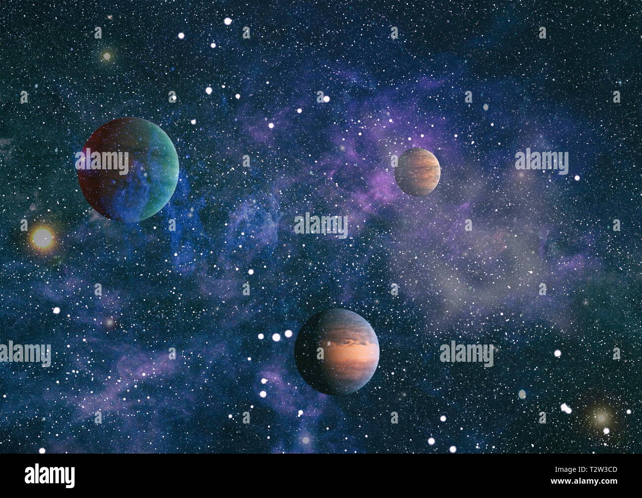 Futuristic abstract space background. Night sky with stars and nebula ...