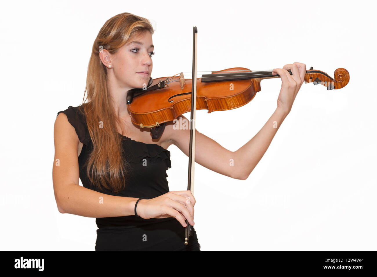 Giuseppe Verdi State Conservatory of Music in Turin Elena Crisman plays the viola Stock Photo