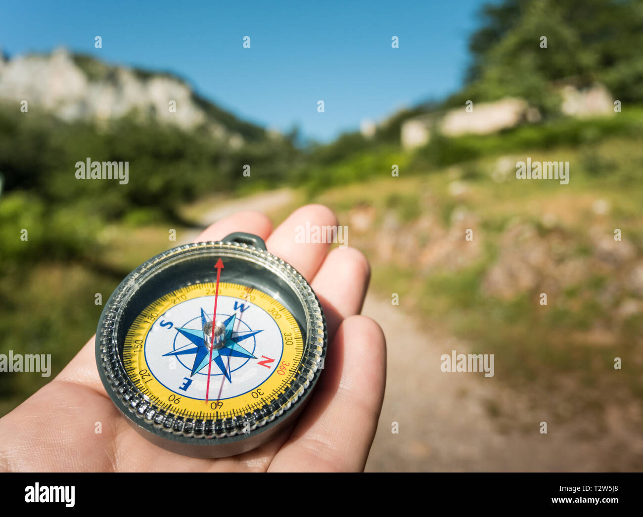 hiking with a compass