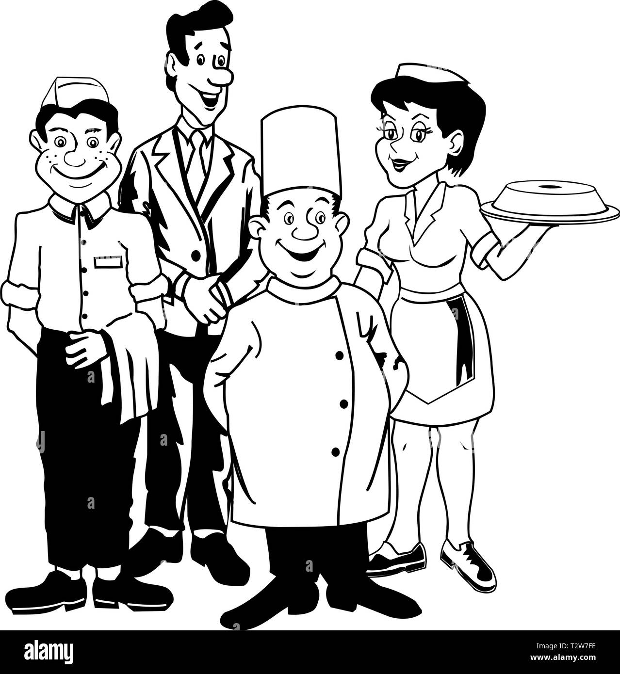 Restaurant Group Vector Cartoon Illustration Stock Vector Image & Art -  Alamy