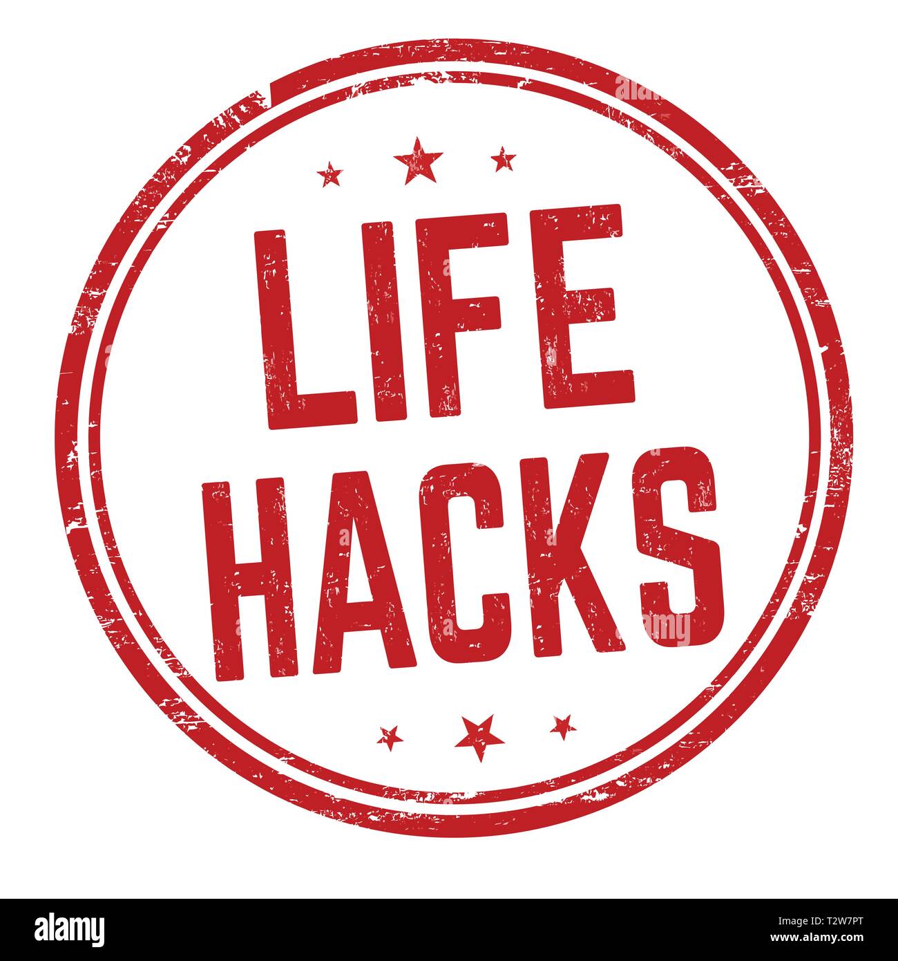 Life hacks sign or stamp on white background, vector illustration Stock Vector