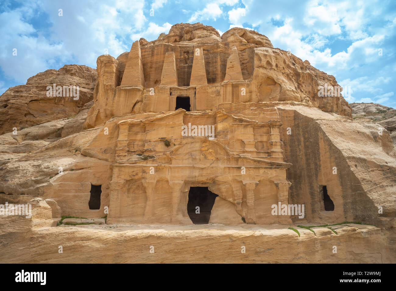 Obelisk Tomb, Nabatean monument in petra, jordan Stock Photo
