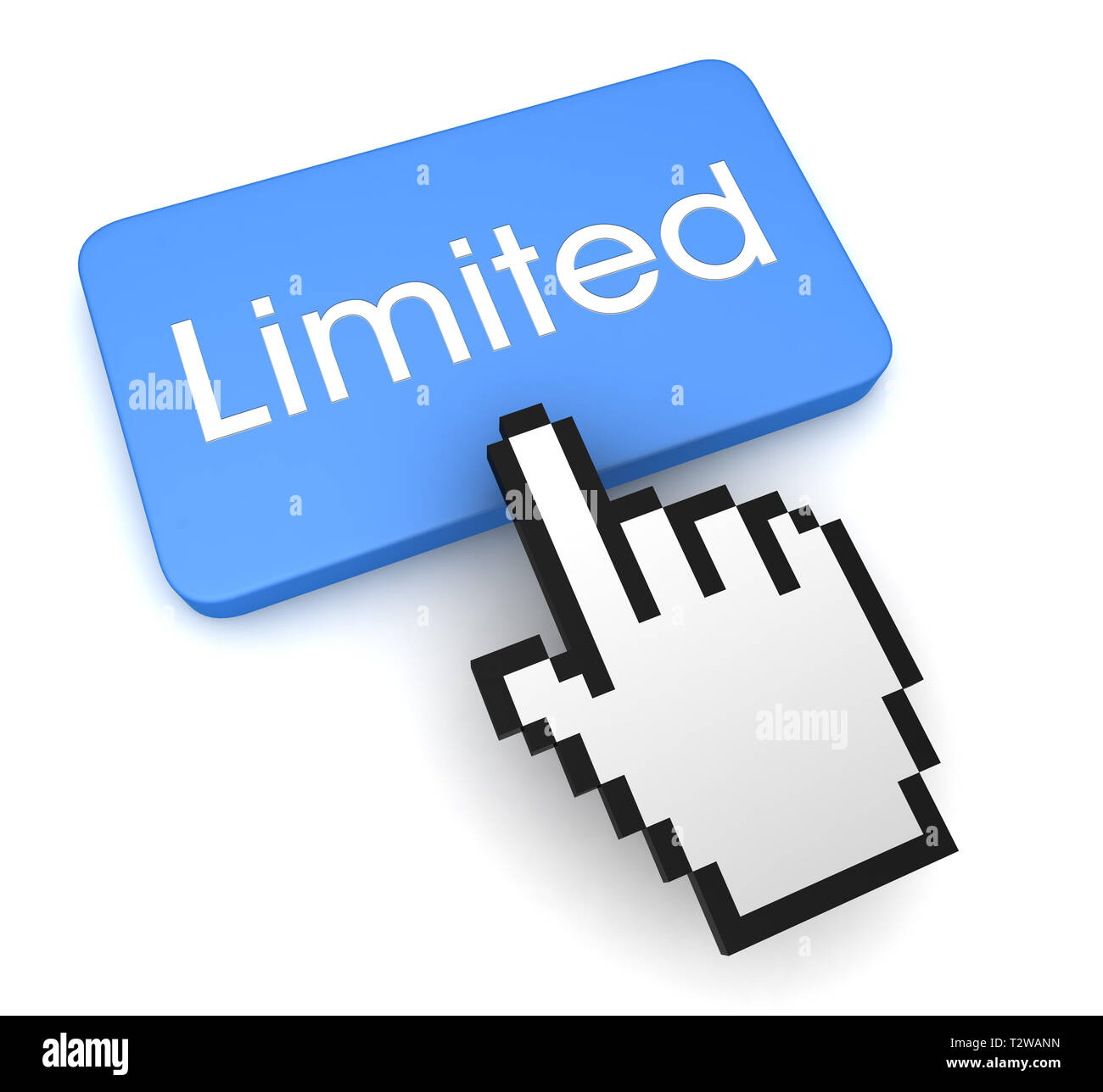 limited push button concept 3d illustration isolated Stock Photo Alamy