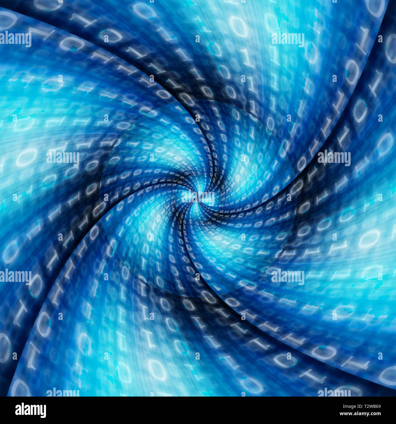 spiral of binary digits Stock Photo