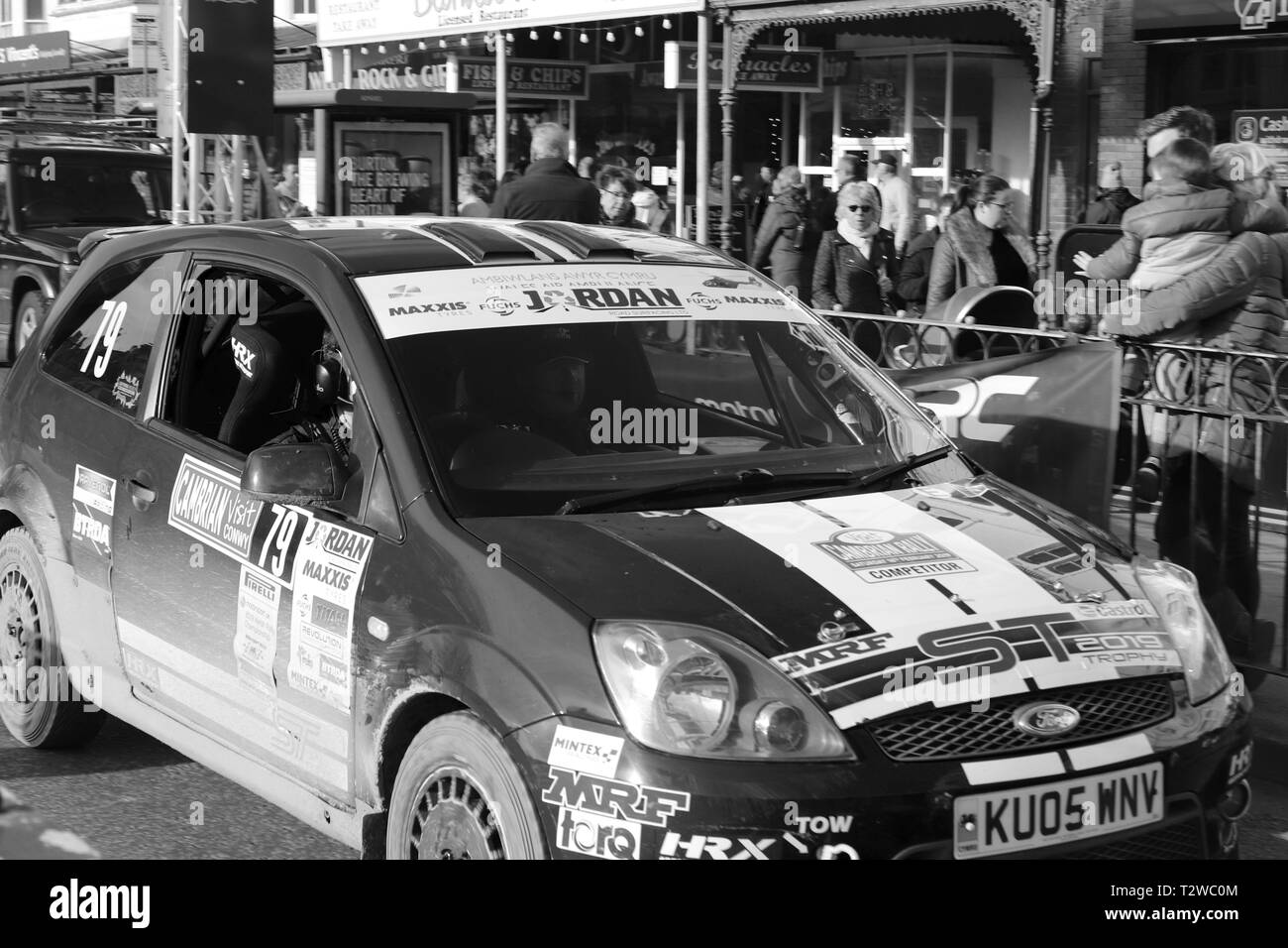 Cambrian rally, Llandudno, Wales. the images are taken in monochrome Stock Photo