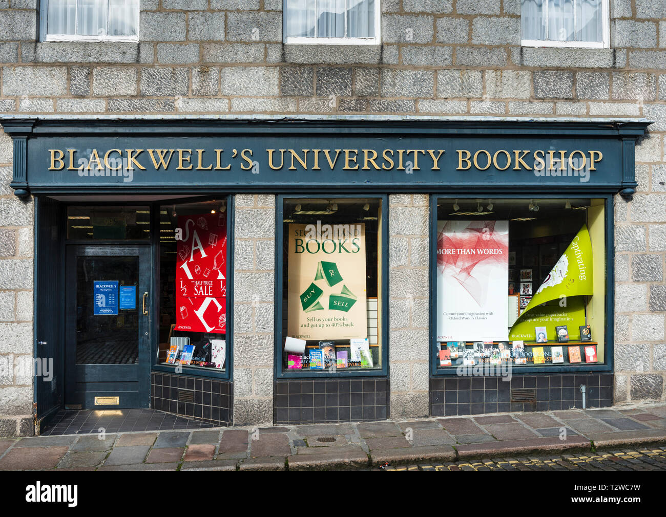 Blackwell's University Bookshop Near Aberdeen University in Old Aberdeen Stock Photo