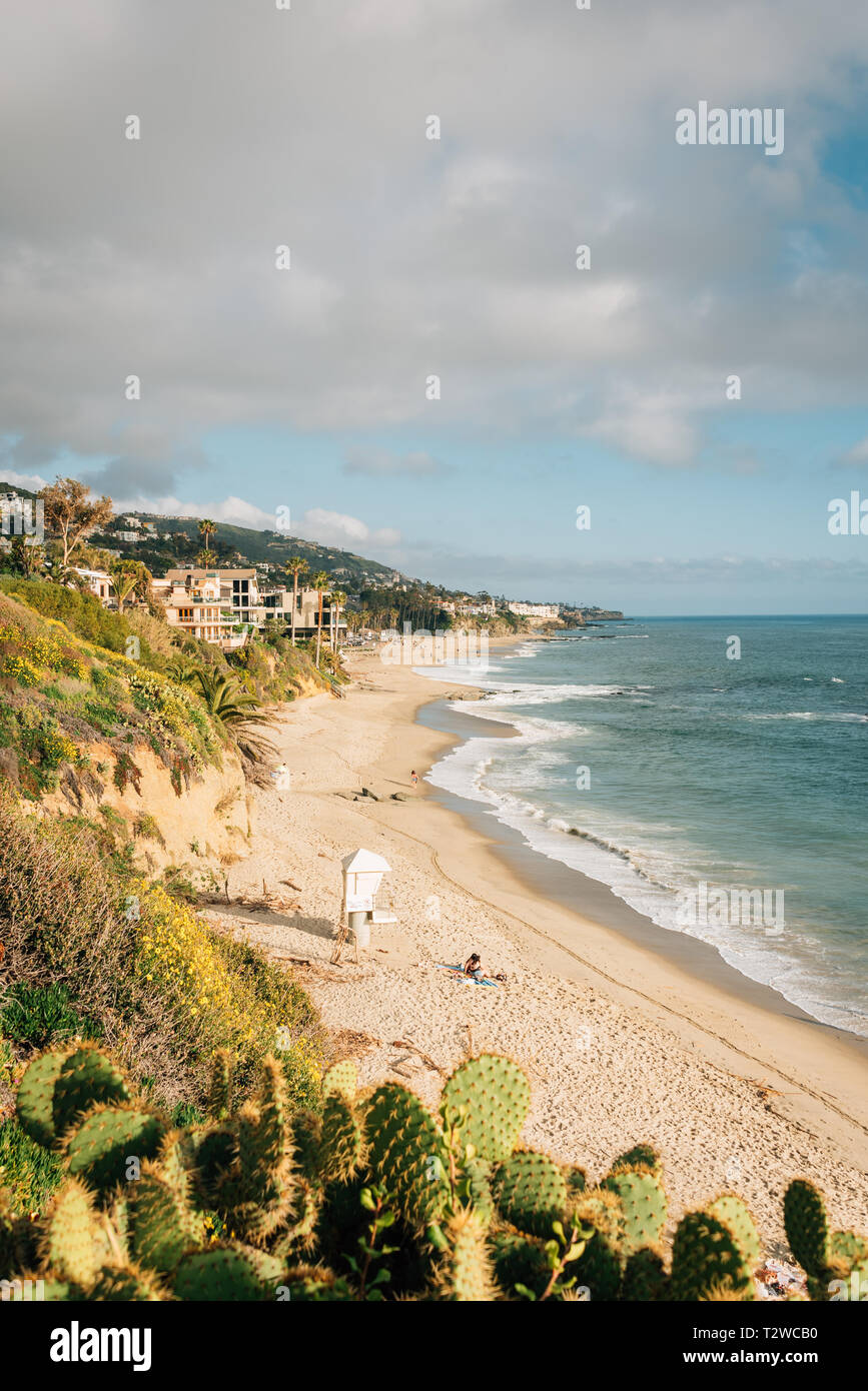 View of the beach at Treasure Island Park, in Laguna Beach, Orange