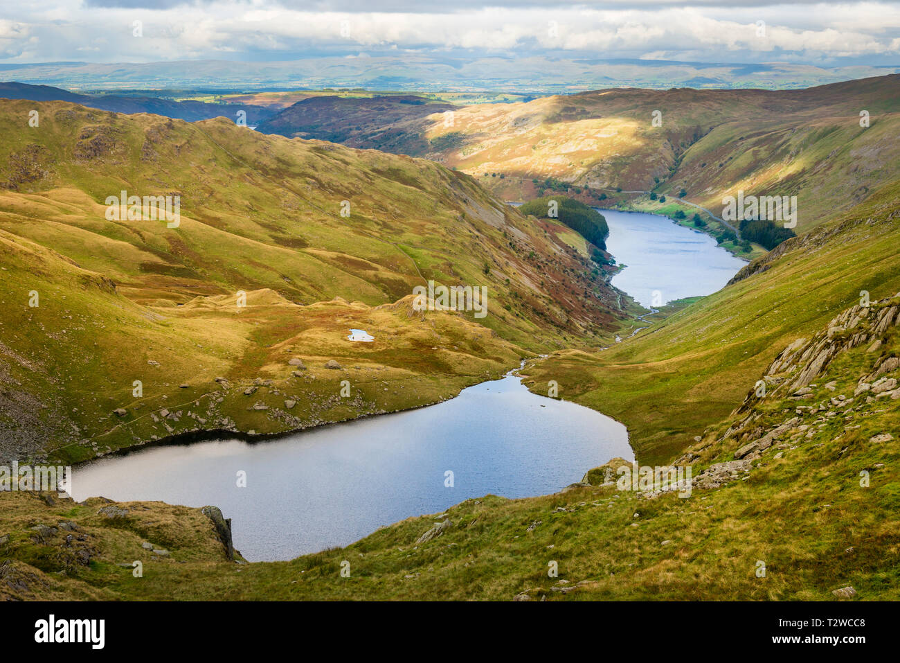 Smallwater Tarn from Harter Fell above Mardale and Haweswater in the Lake District Stock Photo