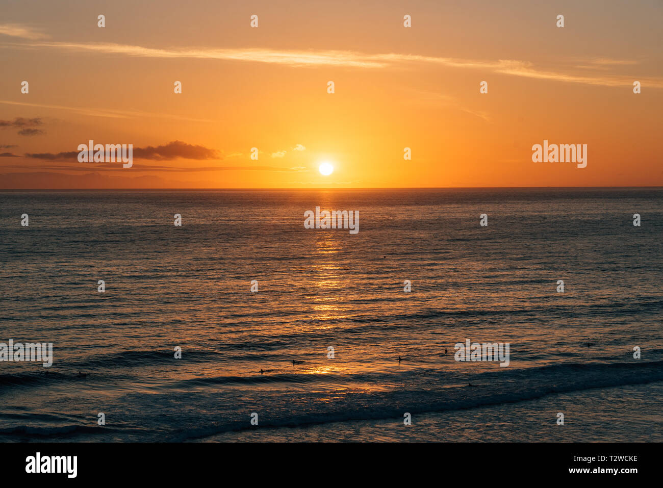 Sunset over the Pacific Ocean at Salt Creek Beach, in Dana Point ...